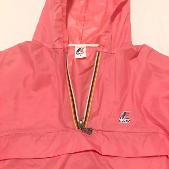 Vintage Kway Women Size 5 Jacket 1/4 Zip  Raincoat Packable Windbreaker - Picture 3 of 16